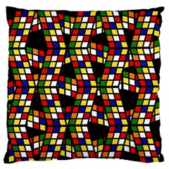 Graphic Pattern Rubiks Cube Large Premium Plush Fleece Cushion Case (two Sides)