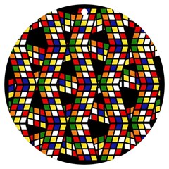 Graphic Pattern Rubiks Cube Uv Print Acrylic Ornament Round by Cendanart