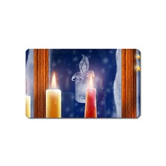 Christmas Lighting Candles Magnet (name Card) by Cendanart