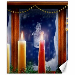 Christmas Lighting Candles Canvas 8  X 10 