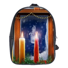 Christmas Lighting Candles School Bag (large) by Cendanart