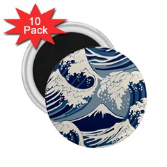 Japanese Wave Pattern 2 25  Magnets (10 Pack)  by Cendanart