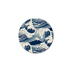 Japanese Wave Pattern Golf Ball Marker by Cendanart