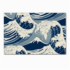 Japanese Wave Pattern Postcards 5  X 7  (pkg Of 10) by Cendanart