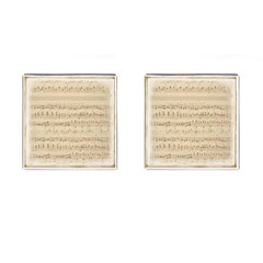 Vintage Beige Music Notes Cufflinks (square) by Cendanart