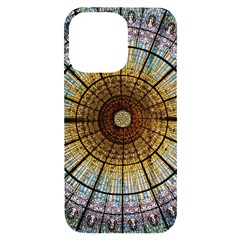 Barcelona Glass Window Stained Glass Iphone 14 Pro Max Black Uv Print Case by Cendanart