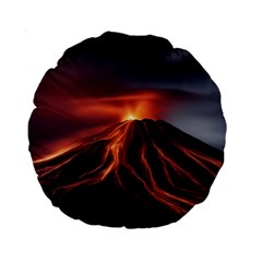 Volcanic Eruption Standard 15  Premium Round Cushions by Proyonanggan