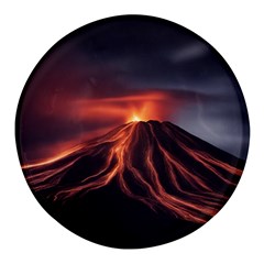 Volcanic Eruption Round Glass Fridge Magnet (4 Pack) by Proyonanggan