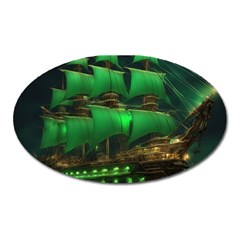 Ship Sailing Oval Magnet by Proyonanggan