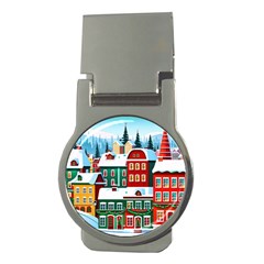 Christmas Background Design House Money Clips (round)  by Proyonanggan