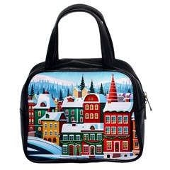 Christmas Background Design House Classic Handbag (two Sides) by Proyonanggan