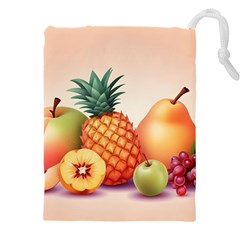 Fruit Pattern Apple Abstract Food Drawstring Pouch (4xl) by Proyonanggan