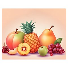 Fruit Pattern Apple Abstract Food Premium Plush Fleece Blanket (medium) by Proyonanggan