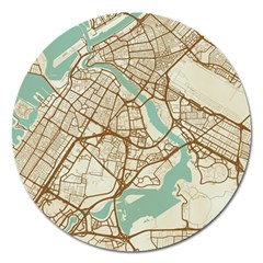 Mapart Dubai Map Magnet 5  (round) by Proyonanggan