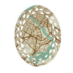 Mapart Dubai Map Oval Filigree Ornament (two Sides) by Proyonanggan