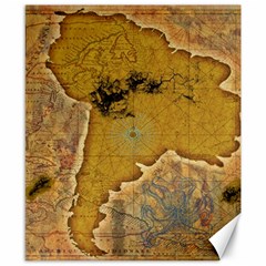 Vintage Map Of The World Continent Canvas 8  X 10 