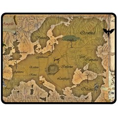 Map Geography Travel Global Fleece Blanket (medium) by Proyonanggan