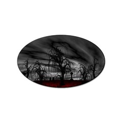 Grave Yard Dark Fantasy Trees Sticker Oval (10 Pack) by Cemarart