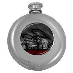 Grave Yard Dark Fantasy Trees Round Hip Flask (5 Oz)