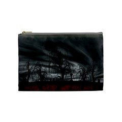 Grave Yard Dark Fantasy Trees Cosmetic Bag (medium) by Cemarart