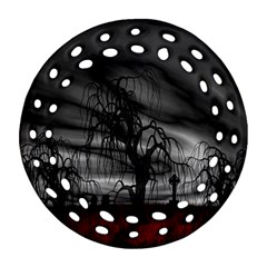 Grave Yard Dark Fantasy Trees Round Filigree Ornament (two Sides)