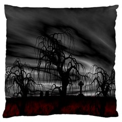 Grave Yard Dark Fantasy Trees Large Cushion Case (two Sides)