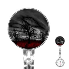 Grave Yard Dark Fantasy Trees Stainless Steel Nurses Watch