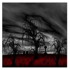 Grave Yard Dark Fantasy Trees Square Satin Scarf (36  X 36 ) by Cemarart