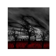 Grave Yard Dark Fantasy Trees Square Satin Scarf (30  X 30 )