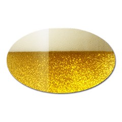 Light Beer Texture Foam Drink In A Glass Oval Magnet