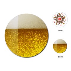 Light Beer Texture Foam Drink In A Glass Playing Cards Single Design (round)