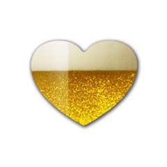 Light Beer Texture Foam Drink In A Glass Rubber Heart Coaster (4 Pack)