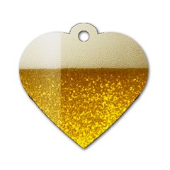 Light Beer Texture Foam Drink In A Glass Dog Tag Heart (two Sides)