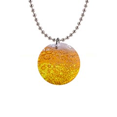 Liquid Bubble Drink Beer With Foam Texture 1  Button Necklace