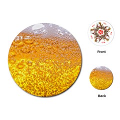 Liquid Bubble Drink Beer With Foam Texture Playing Cards Single Design (round)