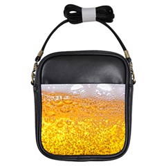 Liquid Bubble Drink Beer With Foam Texture Girls Sling Bag