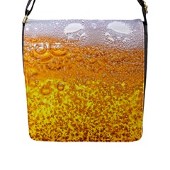 Liquid Bubble Drink Beer With Foam Texture Flap Closure Messenger Bag (l)