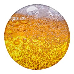 Liquid Bubble Drink Beer With Foam Texture Round Glass Fridge Magnet (4 Pack) by Cemarart
