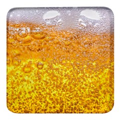 Liquid Bubble Drink Beer With Foam Texture Square Glass Fridge Magnet (4 Pack) by Cemarart