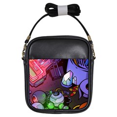 Graffiti Corazones Kingdom Saga Super Girls Sling Bag by Cemarart