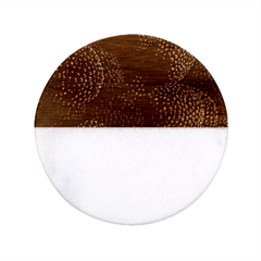 Raspberry One Edge Classic Marble Wood Coaster (Round) 