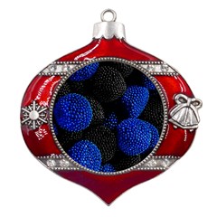 Raspberry One Edge Metal Snowflake And Bell Red Ornament