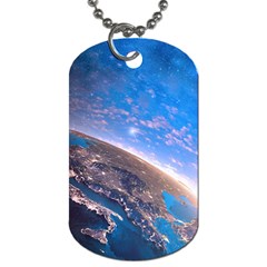 Earth Blue Galaxy Sky Space Dog Tag (two Sides)