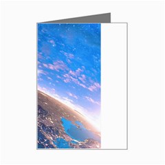 Earth Blue Galaxy Sky Space Mini Greeting Card by Cemarart
