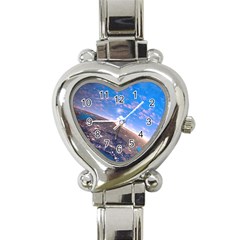 Earth Blue Galaxy Sky Space Heart Italian Charm Watch