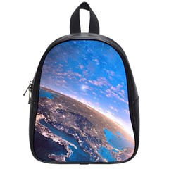 Earth Blue Galaxy Sky Space School Bag (small)