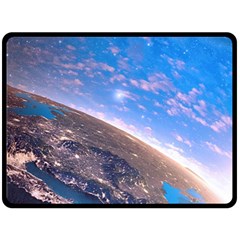 Earth Blue Galaxy Sky Space Two Sides Fleece Blanket (large)