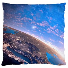 Earth Blue Galaxy Sky Space Large Premium Plush Fleece Cushion Case (one Side)