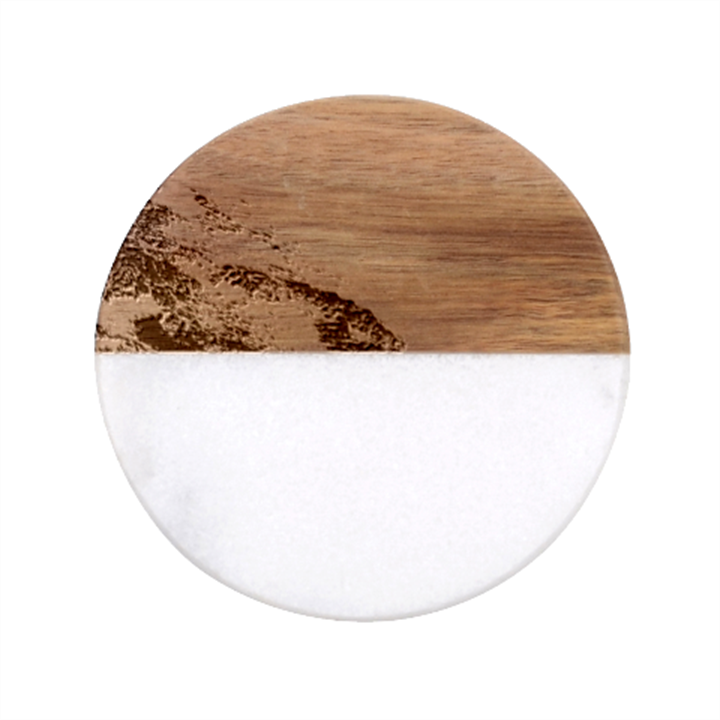 Earth Blue Galaxy Sky Space Classic Marble Wood Coaster (Round) 