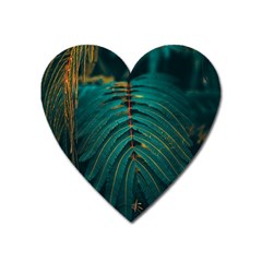 Dark Green Leaves Leaf Heart Magnet